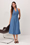 Mavi Halter Yaka Maxi Denim Elbise TWOSS26EL00275 - 2
