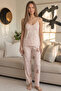 Light Powder See the Good Printed Rope Strap Knitted Women's Pajama Set - 7