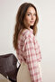 Pembe Ekoseli Oversize %100 Pamuk Gömlek TCTSS26TG00055 - 3