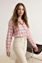 Pembe Ekoseli Oversize %100 Pamuk Gömlek TCTSS26TG00055