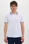 Men's Slim Fit Slim Fit 100% Cotton White Polo Neck T-Shirt