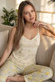 Choose Happy Printed Rope Strap Knitted Women's Pajama Set - 4