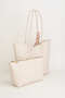 Women's Camellia Cream Scarf and Organizer Gift Snap Closure Handbag and Shoulder Bag