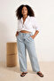 Açık Mavi Yüksek Bel Pens Detaylı %100 Pamuk Non-Stretch Wide Leg/Geniş Paça Jeans TBBSS26CJ00034 - 2