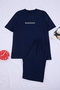 Navy Blue Regular Fit Printed 100% Cotton Summer Pajama Set Tmnss26Pt00038 - 4