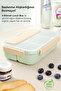 4 Compartment Food Container - Diet Lunch Box with Fork and Spoon Lunch Box Green - 3