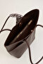 Women's Camellia Brown Scarf and Organizer Gift Snap Closure Handbag and Shoulder Bag - 3