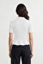 Ekru Peplum/Belden Oturmalı Düğme Detaylı Triko Bluz TWOSS26BZ00158 - 3