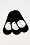 Men's Black 3-Pack Bamboo Silicone Supported Ballerina Socks