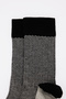 Men's Grey-Black Patterned Bamboo Single Socks - 3