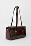 Women's Gardenya Bitter Brown Vintage Design Lock Closure Handbag and Shoulder Bag - 3