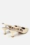 Women's Light Yellow Pointed Toe Gold Buckled Open Back Stiletto Heel U Shoes - 3
