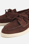 Women's Brown Suede Lace-Up Thick Sole Loafers - 3