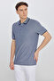 Men's Shrink-Resistant Cotton Fabric Regular Fit Comfortable Cut Navy Blue Roll-Free Polo Collar T-Shirt with Pockets - 5