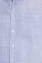 Men's Slim Fit Slim Fit 100% Cotton Button Collar Striped Long Sleeve Pocketed Linen Effect Blue Shirt - 4
