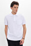 Men's Regular Fit Classic Cut 100% Cotton Plain Pique White Polo Neck T-Shirt with Pockets