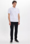 Men's Regular Fit Classic Cut 100% Cotton Plain Pique White Polo Neck T-Shirt with Pockets - 2
