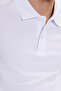 Men's Regular Fit Comfortable Cut 100% Cotton Plain Pique White Polo Neck T-Shirt - 4