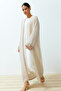 Stone Embroidery Detailed Long Woven Cap & Ferace & Abaya TCTSS24KF00005 - 3