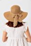 Women's Camel Ribbon and Pearl Straw Hat Hsr2071 - 8