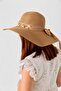 Women's Camel Ribbon and Pearl Straw Hat Hsr2071 - 6