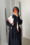 Women's Ornamental Stitching Detail Denim Suit Navy Blue - 3