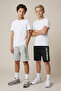 Anthracite-Snow Melange 2-Piece Boys' Plain Knitted Shorts & Bermuda Shorts Tkdss26Sr00012
