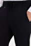 Men's Slim Fit Cotton Tie Waist Side Pockets Folded Leg Jogger Black Trousers - 4