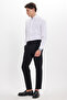 Men's Slim Fit Slim Cut Stretch Side Pocket Ankle Length Canvas Cut Black Trousers - 7