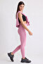 Pembe Soft Fırçalı Kumaş Reflektör Baskı Detaylı Tam Boy Örme Spor Tayt THMAW25TY00020 - 3