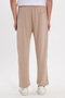 Men's dark mink baggy fit relaxed cut modal fabric soft texture drawstring waist side pockets sweatpants - 6