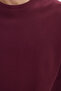 Unisex Oversize Wide Cut 100% Cotton Soft Texture Basic Crew Neck Claret Red T-Shirt - 4