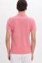 Men's Slim Fit 100% Cotton Short Sleeve Polo Collar Pink T-Shirt - 7