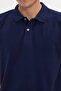 Navy Blue Cool Slim Fit Cotton Polo Collar Men's T-Shirt - 4