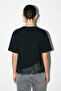 Siyah Asimetrik Altı Dantel Crop T-Shirt TDRSS26TS00016 - 3