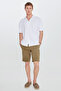 Men's White Cotton Comfort Fit Relaxed Cut Hawaiian Collar Dobby Knitted Shirt - 6