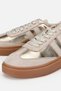 Women's Beige Gold Metallic Lace-Up Sneakers - 3