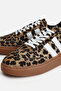Women's tan leopard print lace-up sneakers - 3