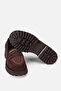 Women's Brown Stitched Suede Thick Sole Loafers - 6