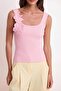 Pembe Kare Yaka Çiçek Detaylı Fitted Triko İnce Bluz TWOSS26BZ00287 - 6