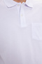 Men's Regular Fit Classic Cut 100% Cotton Plain Pique White Polo Neck T-Shirt with Pockets - 5