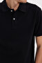 Men's Regular Fit Comfortable Cut 100% Cotton Plain Pique Black Polo Neck T-Shirt - 5