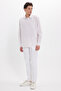Men's Regular Fit Classic Cut Oversized 100% Cotton Linen Texture Beige Shirt - 2
