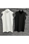 2 Pieces Black and White Color Turtleneck Throat Zero Sleeve (SLEEVELESS) Cotton Bodysuit