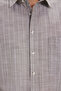 Men's Regular Fit Classic Cut Oversized 100% Cotton Linen Texture Single Pocketed Striped Short Sleeve Khaki Shirt - 6