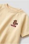 Unisex Kids Cotton Beige Capybara Detailed T-Shirt Tracksuit Set - 3