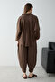 Kahverengi Oversize Gömlek Pantolon Alt - Üst Takım TWOSS26AU00179 - 4