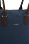 Canvas Navy Blue Women's Hand and Shoulder Bag 05Fo26Y5116 - 4