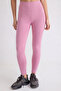 Pembe Soft Fırçalı Kumaş Reflektör Baskı Detaylı Tam Boy Örme Spor Tayt THMAW25TY00020 - 5