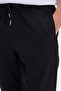 Men's Regular Fit Elastic Waist Lace-Up Jogger Black Trousers Relaxed Fit Side Pockets - 5